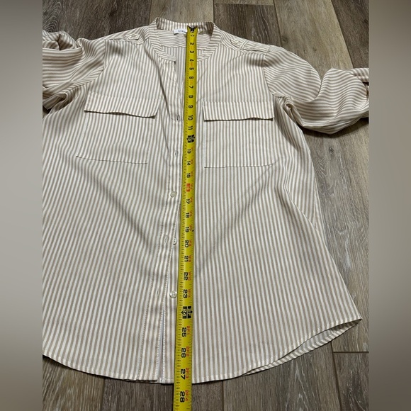 🛍️Calvin Klein stretches rolled up sleeve buttons front shirt size M - Picture 6 of 8